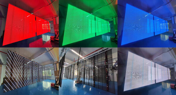 28.3SQM P3.9-7.8mm Customized Transparent LED Screen ship to Europe ...